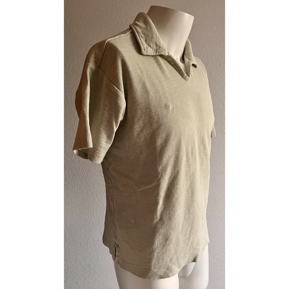 Buck Mason Airlight Johnny Collar Polo Men's M Limestone 100% Cotton $128 - Picture 3 of 12